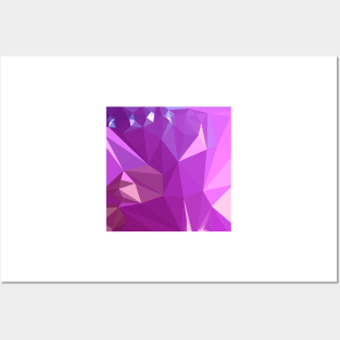 Light Medium Orchid Purple Abstract Low Polygon Background Posters and Art